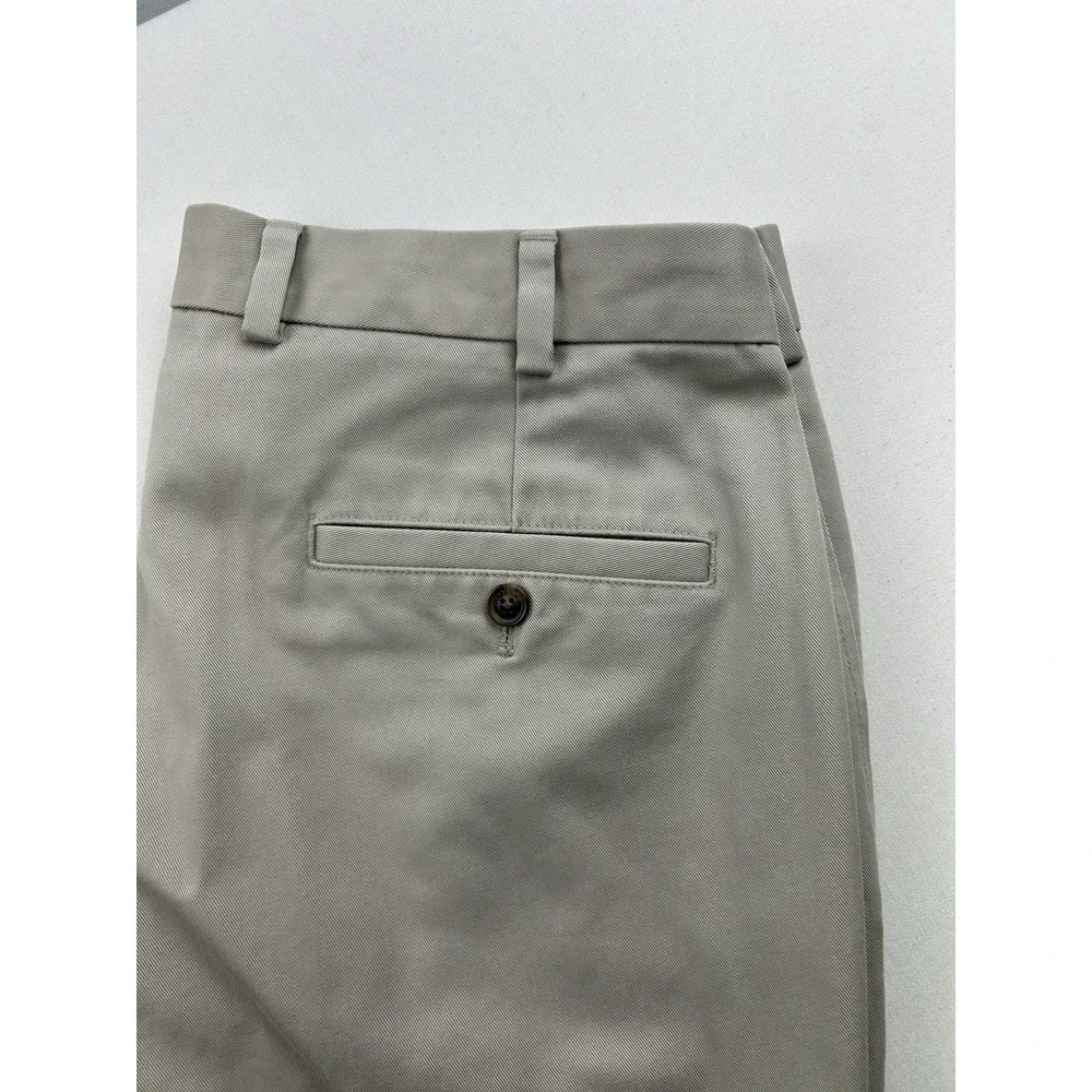 Brooks Brothers Advantage Chino Clark Pants Men's 35x32 Beige‎ Khaki Flat Front